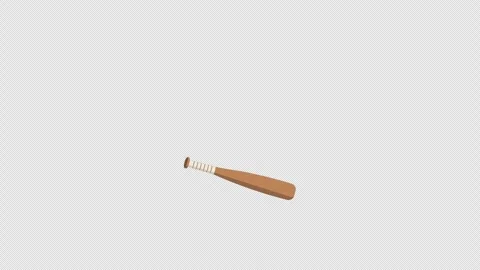 3d Stylized Baseball Bat Hitting Ball Loop 4k Alpha Transparent Stock Footage 345689407