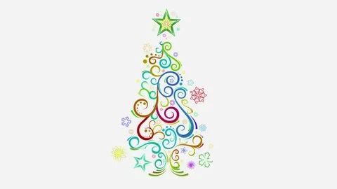 3d stylized christmas tree Stock Footage 83072059