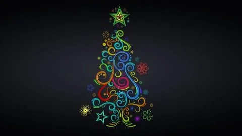 3d stylized christmas tree Stock Footage 83073539