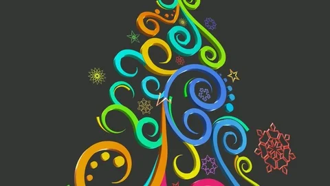 3d stylized christmas tree Stock Footage 83322450