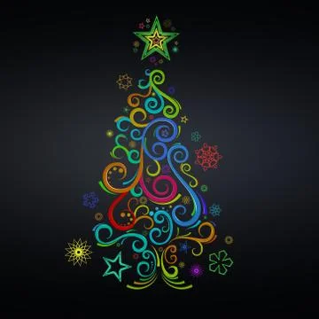 3d stylized christmas tree Stock Illustration
