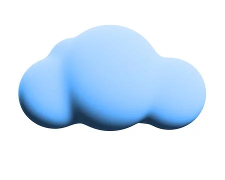 3D stylized cloud isolated on white background Stock Illustration