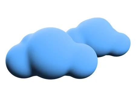 3D stylized clouds isolated on a white background Illustrazione stock