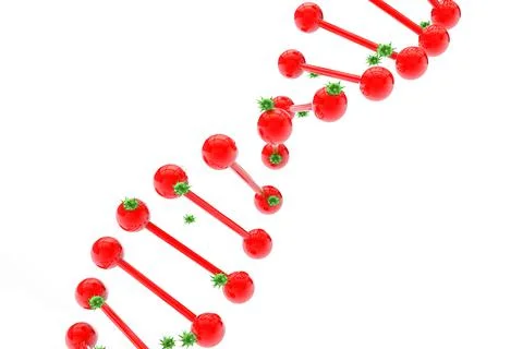 3D stylized image of a DNA chain affected by viruses and bacteria Stock Illustration