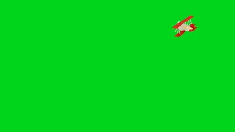 3D stylized model of a toy biplane taking off and landing on a green background. Stock Footage 246428586