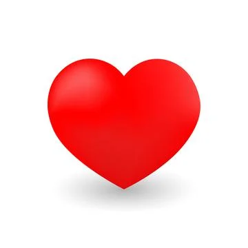 3D stylized red heart Stock Illustration
