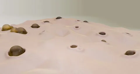 3d stylized skin with accumulations of oxidized sebum and impurities Stock Footage 333769741