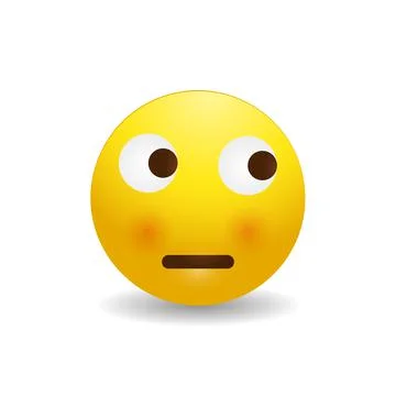 3D Stylized Smiley with a Smile, Thinking Emoji Stock Illustration