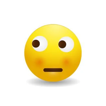 3D Stylized Smiley with a Smile, Thinking Emoji Stock Illustration