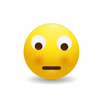 3D Stylized Smiley with a Smile, Thinking Emoji Stock Illustration