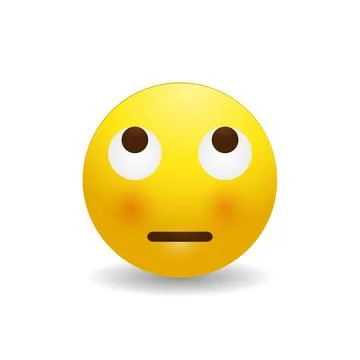 3D Stylized Smiley with a Smile, Thinking Emoji Stock Illustration