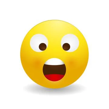 3D Stylized Wow Emoji Vector Set Stock Illustration