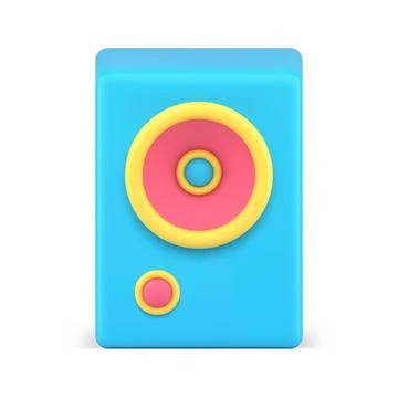 3d sub buffer sound system blue icon vector illustration audio bass electro.. Stock Illustration