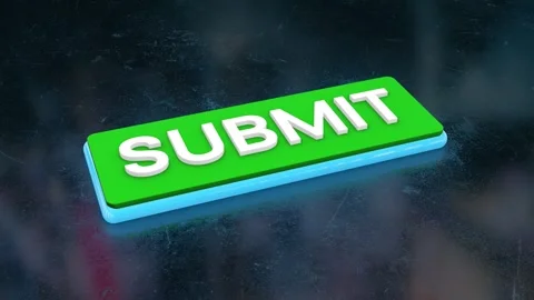 3D Submit Button on a Futuristic Reflective Floor. Submit Glowing Icon 3D. 4K Stock Footage 280343000