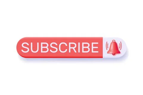 3D Subscribe Bar with Bell Button Isolated Illustrazione stock