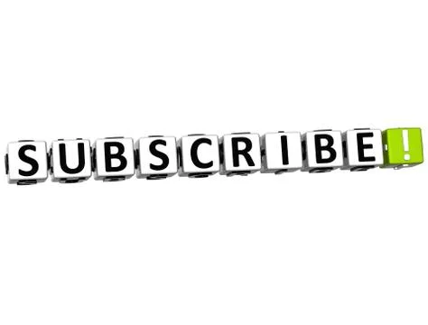 3d subscribe block text  on white Stock Illustration