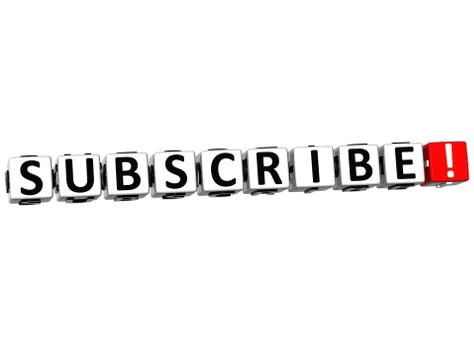 3d subscribe block text  on white Illustrazione stock