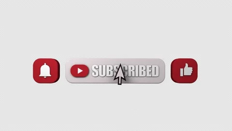 3d Subscribe Button, 4K footage, Alpha Channel Stock Footage 163458236