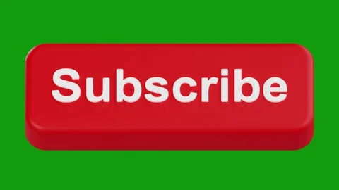 3D Subscribe Button with Cursor Click Animation, Green Screen Stock Footage 312142285
