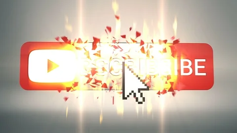 3D Subscribe Button Explosion on White Stock Footage 104546697