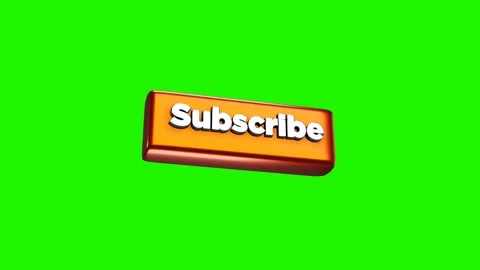 3d subscribe in chrome and red glossy on a green screen background Stock Footage 242492700