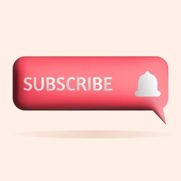 3D subscribe icon design. Social media marketing concept. Vector render Stock Illustration