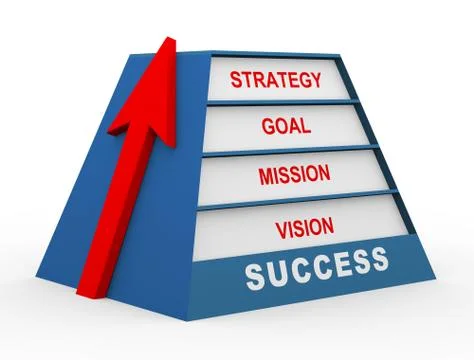 3d success pyramid Stock Illustration