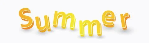 3d summer heading 스톡 일러스트