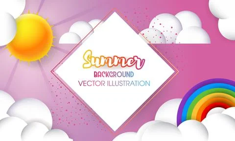 3d Summer vector background, colorful background design. Stock Illustration
