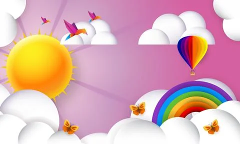 3d Summer vector background, colorful background design. Stock Illustration