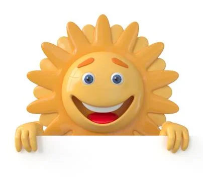 The 3d sun with a billboard Stock Illustration
