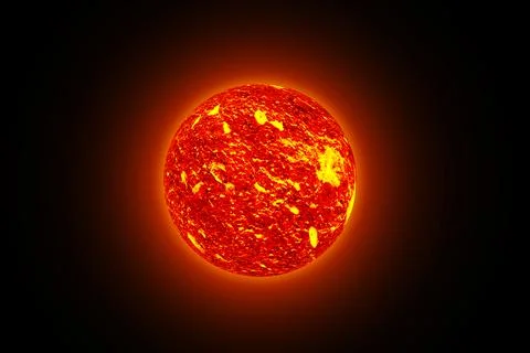 3D Sun high resolution illustration digital Stock Illustration