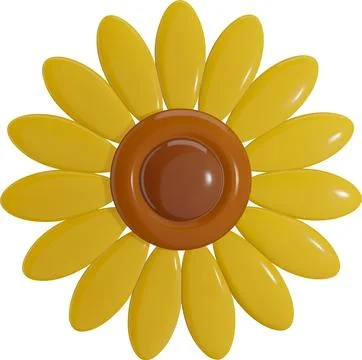 3d sunflower Stock Illustration
