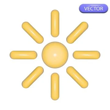 3d sunny vector for design, printing, social networks Stock Illustration