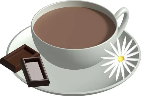 3D Сup of hot chocolate Illustrazione stock