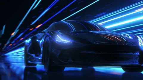 3D Super Car Speed Driving Stock Footage 145691725