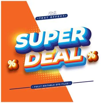 3d super deal text effect Stock Illustration