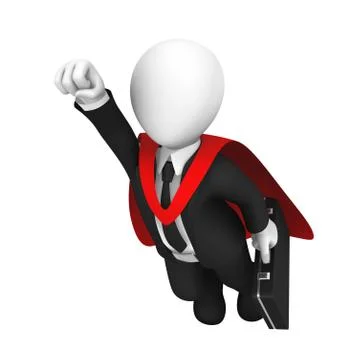 3d super hero. Flight in the sky. Power concept. Stock Illustration