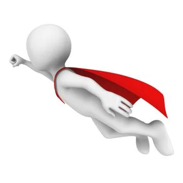 3d super man flying in the sky Stock Illustration