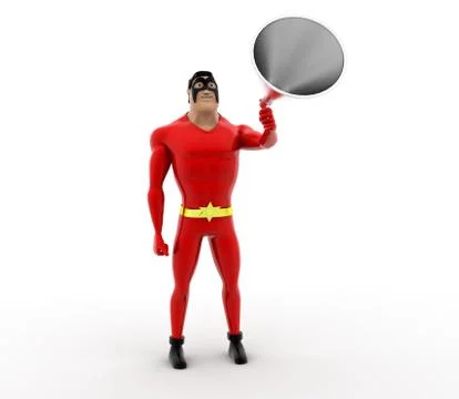3d superhero annoucing through speaker concept Stock Illustration