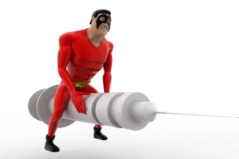 3d superhero on arrow concept Stock Illustration