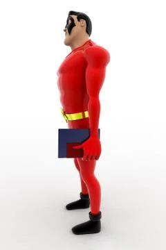 3d superhero with book concept Stock Illustration