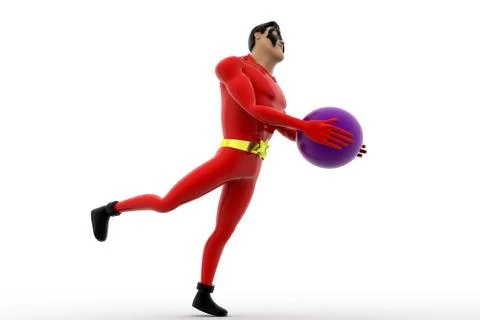 3d superhero with book concept Stock Illustration
