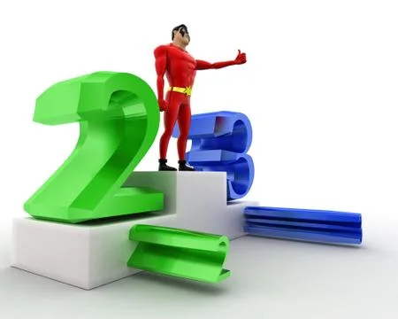 3d superhero chapion concept Stock Illustration