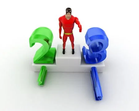 3d superhero chapion concept Stock Illustration