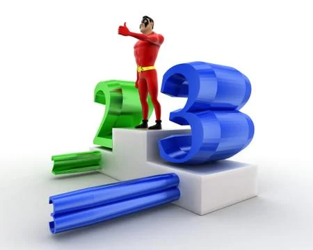 3d superhero chapion concept Stock Illustration