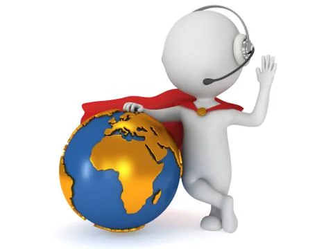 3d superhero global manager Stock Illustration