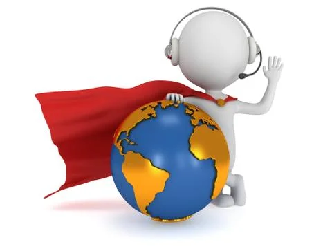 3d superhero global manager 스톡 일러스트