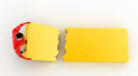 3d superhero holding a broken rectangular box piece concept 스톡 일러스트