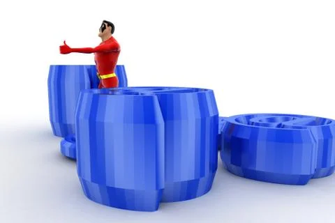 3d superhero with mail concept Stock Illustration